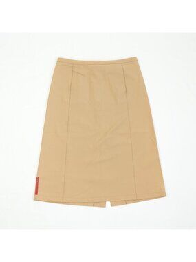 Prada Tan Nylon Midi Skirt